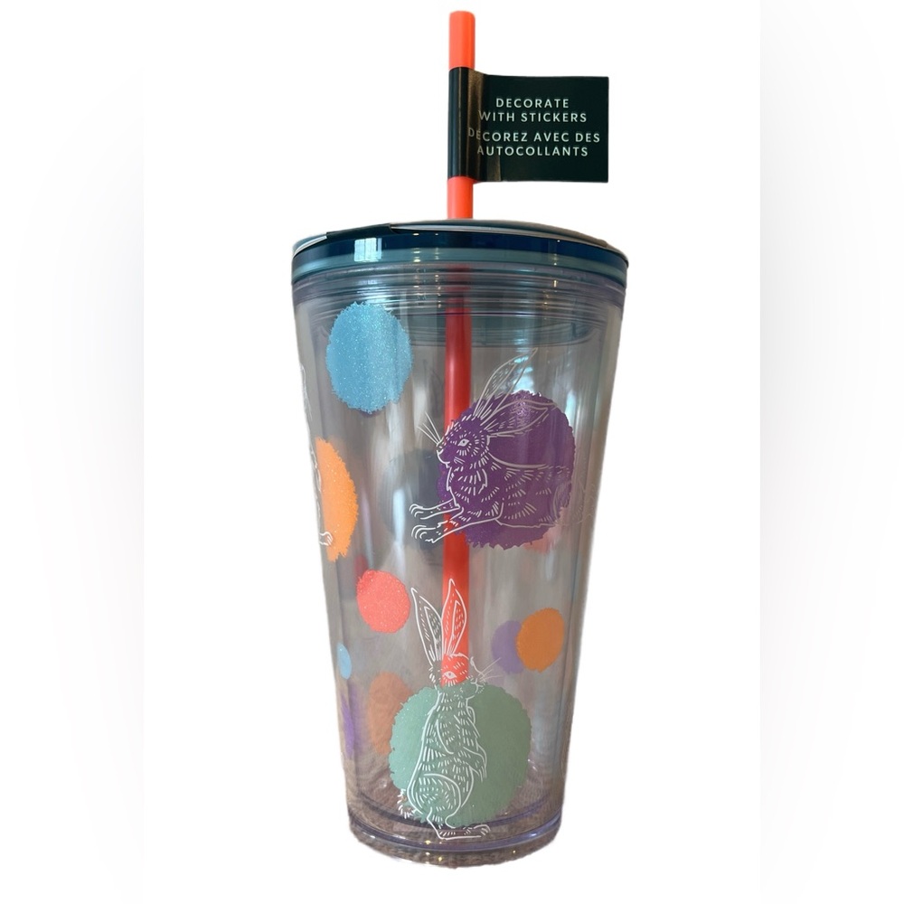 🐰 Easter Tumbler w/sticker decorating sheet, 16 oz, NEW!!